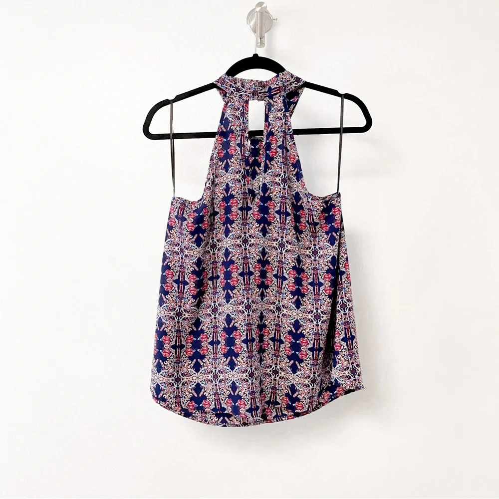 *NWT*‎ Le Lis Lyon Winter Preppy Chic Halter Twist Neck Blouse Navy Medium